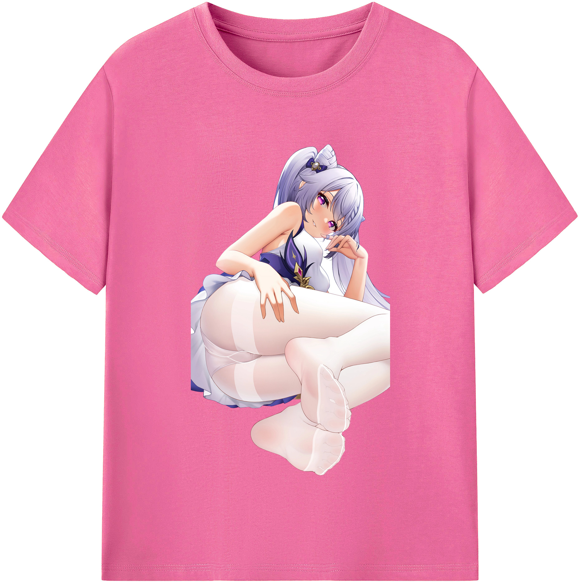 げんし神 刻晴 こくせい genshin Kokusei レディースカジュアルプリントTシャツ（綿100％）